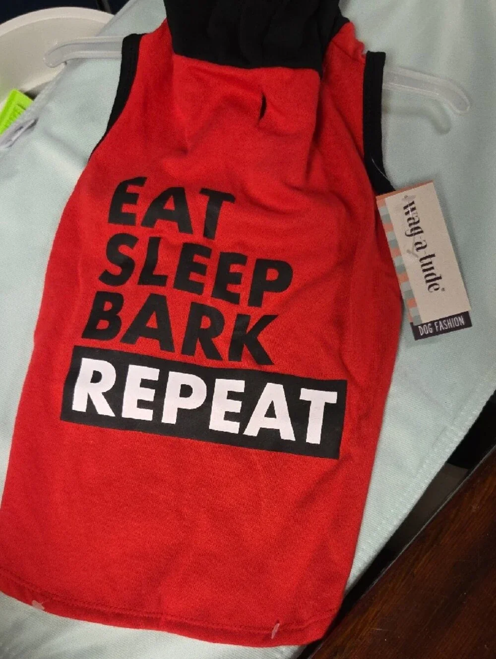 Red 'Eat Sleep Bark Repeat' Dog Hoodie